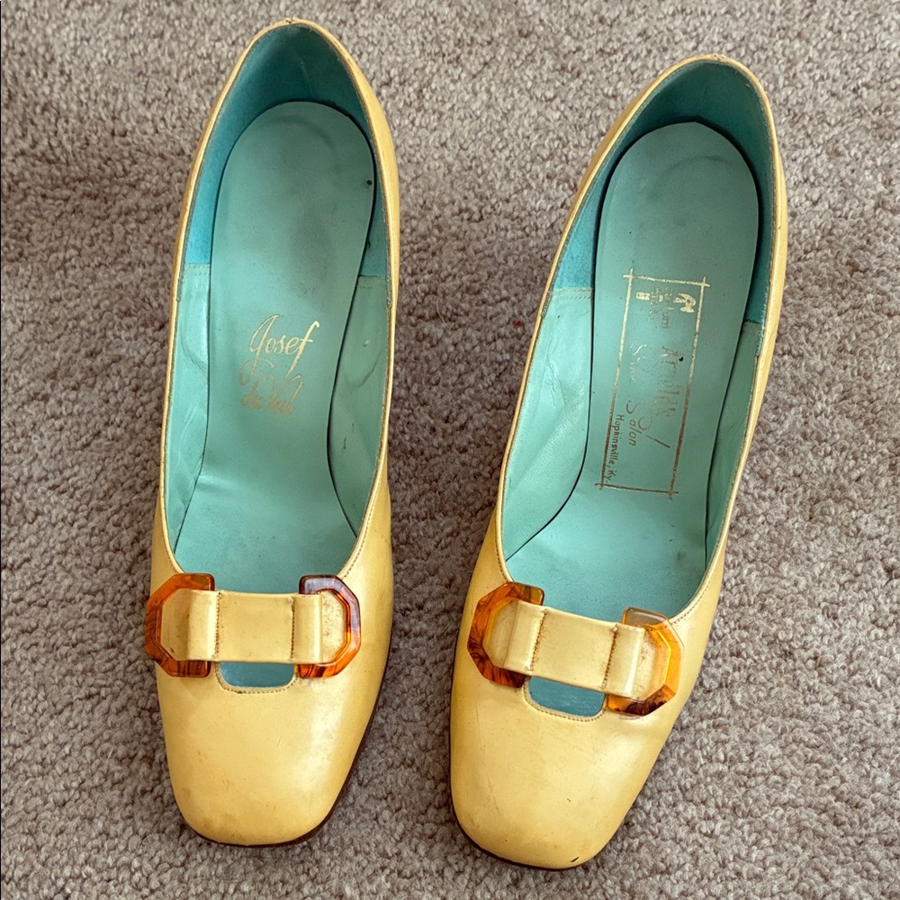 Yellow Women Shoes with Buckle Detail